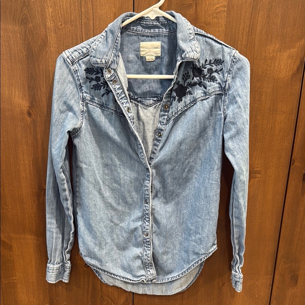 American Eagle Outfitters Blue Denim Shirt